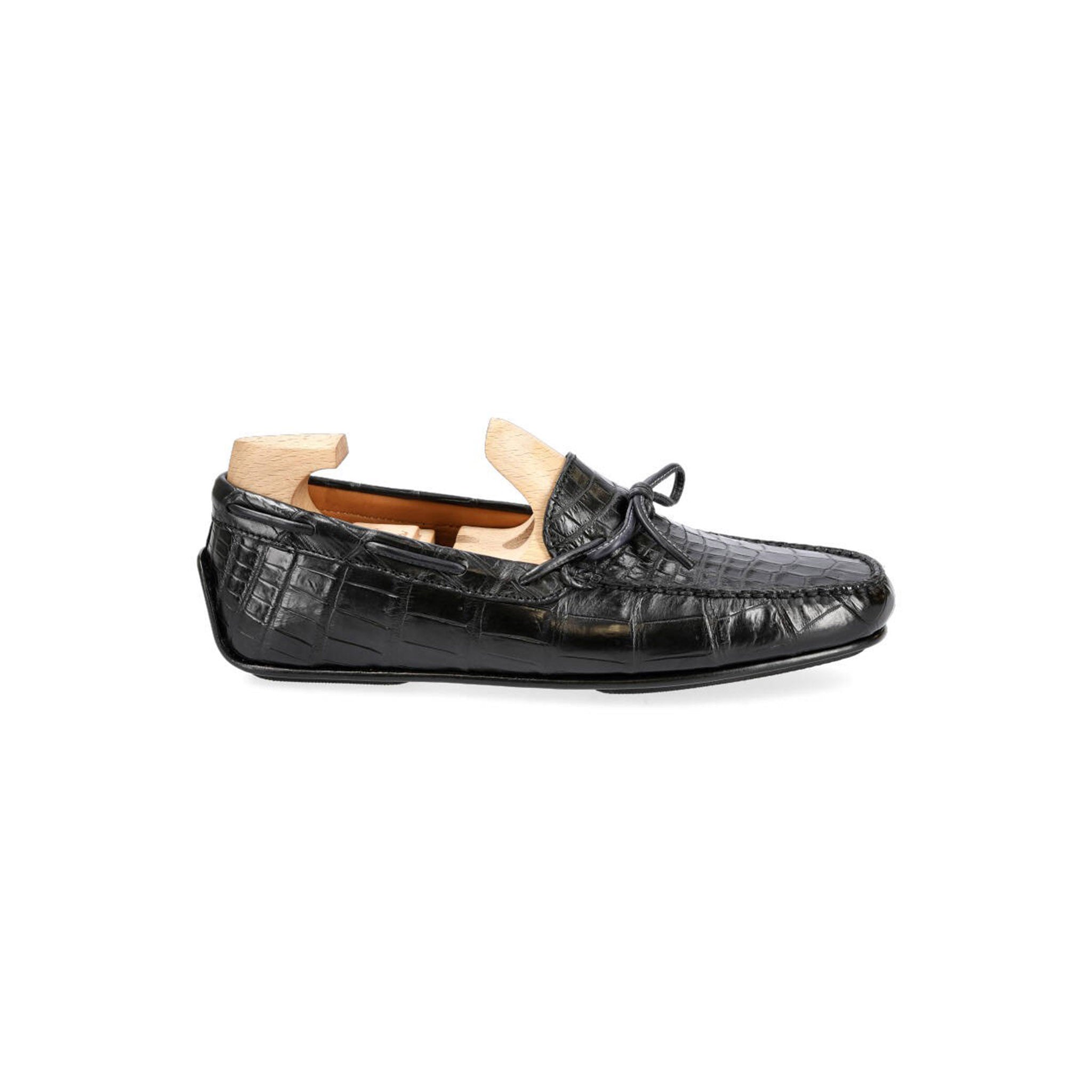 Midnight Alligator Tassel Loafers