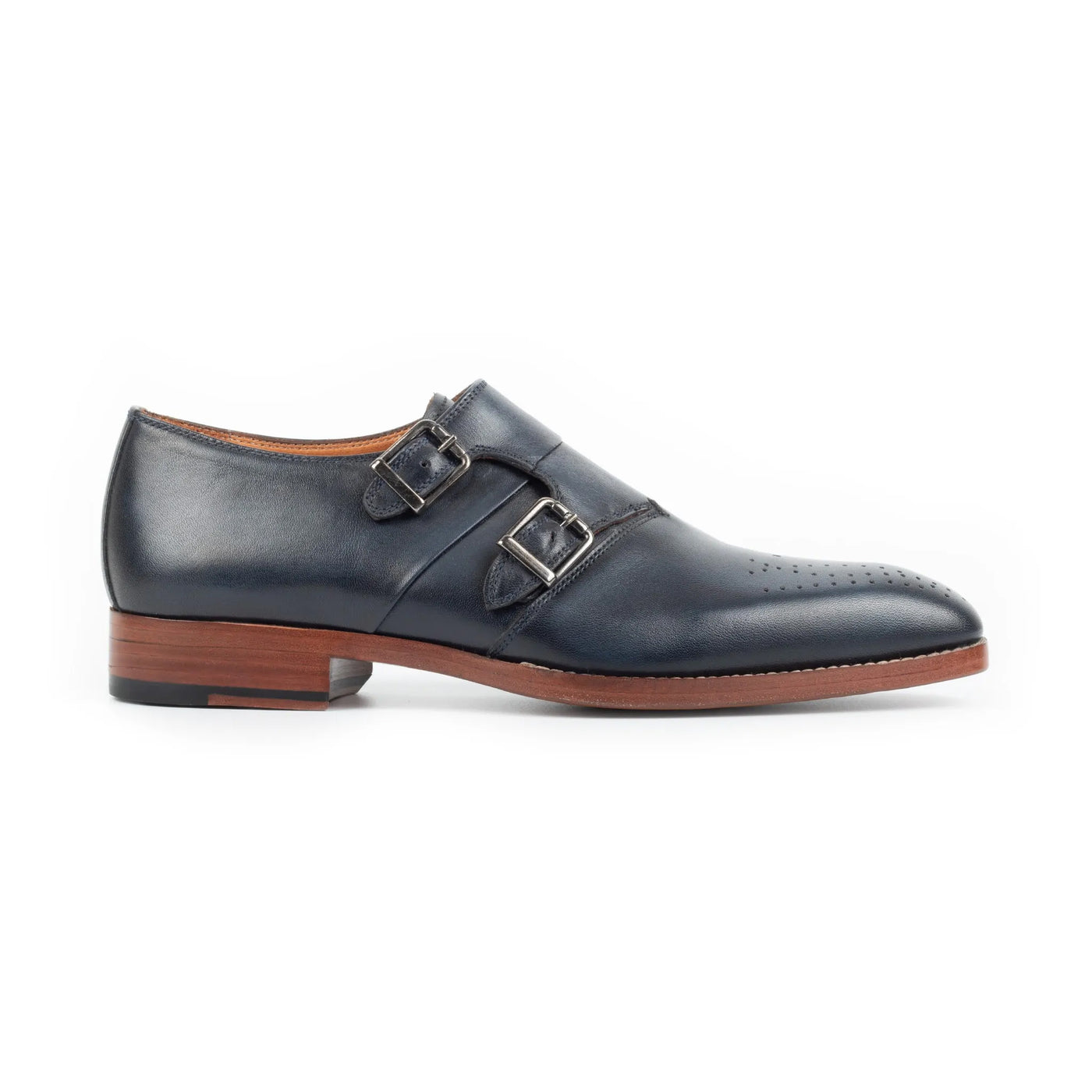 Midnight Genuine Leather Double Monk Strap Men s Shoes