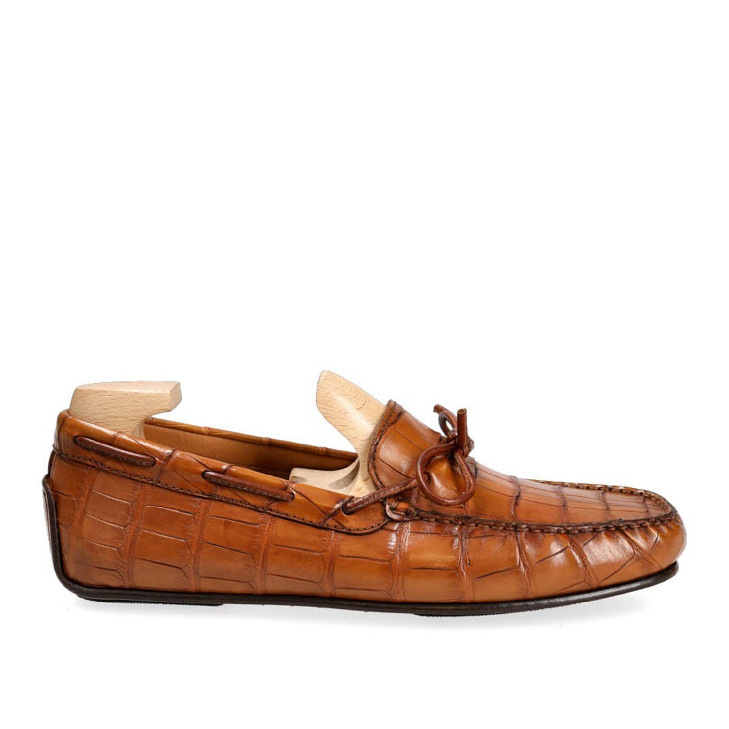 Tan Alligator Leather Loafers