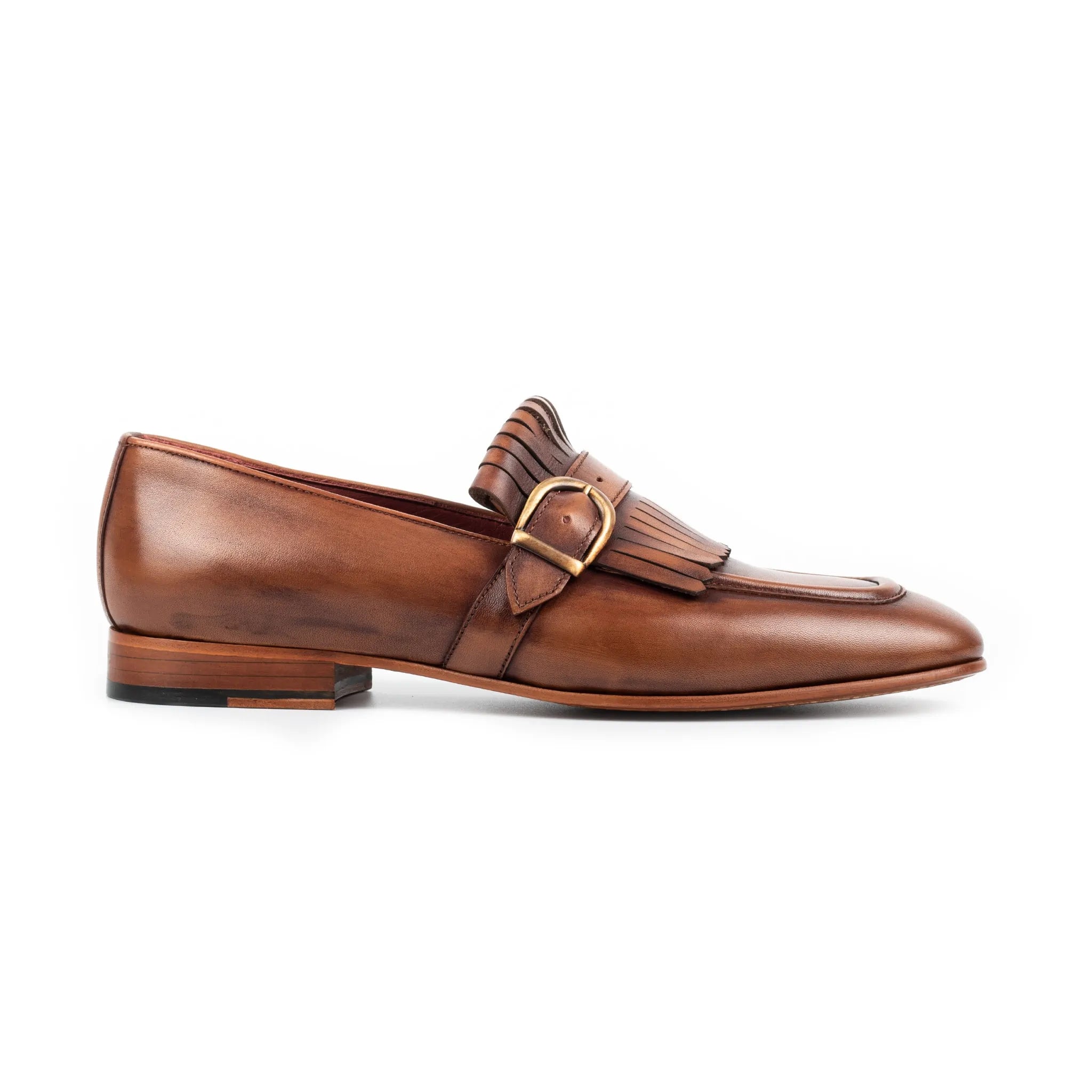 Tan Handcrafted Single Monkstrap Men's Shoes