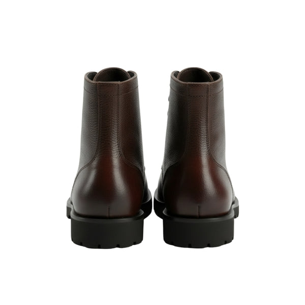 Rugged Ember Leather Combat Boots