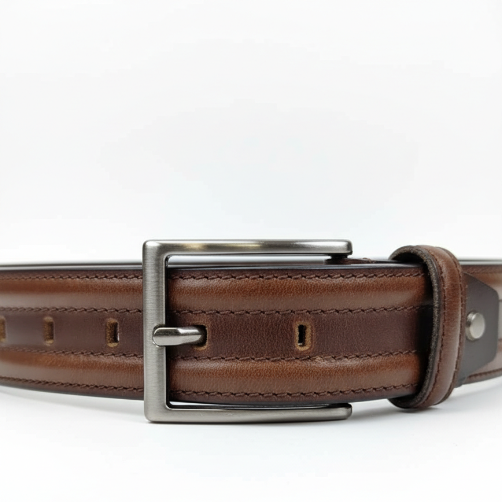 Classic Rivet Lineage Grain Leather Belt