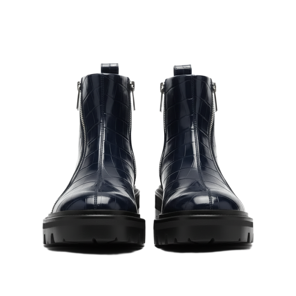 Selim Mock-Croc Ankle Boots