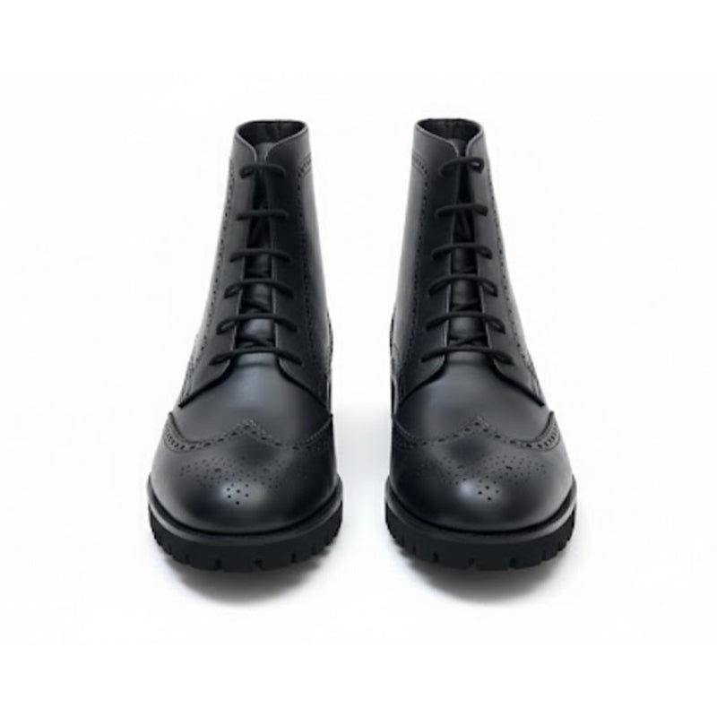 Wingtip Brogue Lug Lace High Ankle Boots
