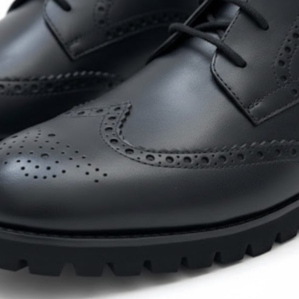 Wingtip Brogue Lug Lace High Ankle Boots