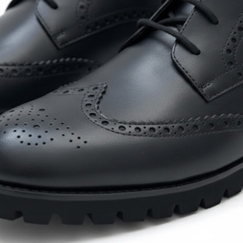 Wingtip Brogue Lug Lace High Ankle Boots