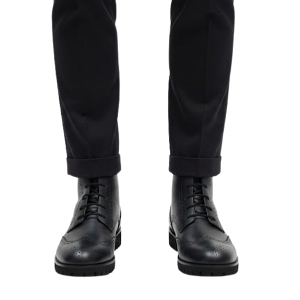 Wingtip Brogue Lug Lace High Ankle Boots