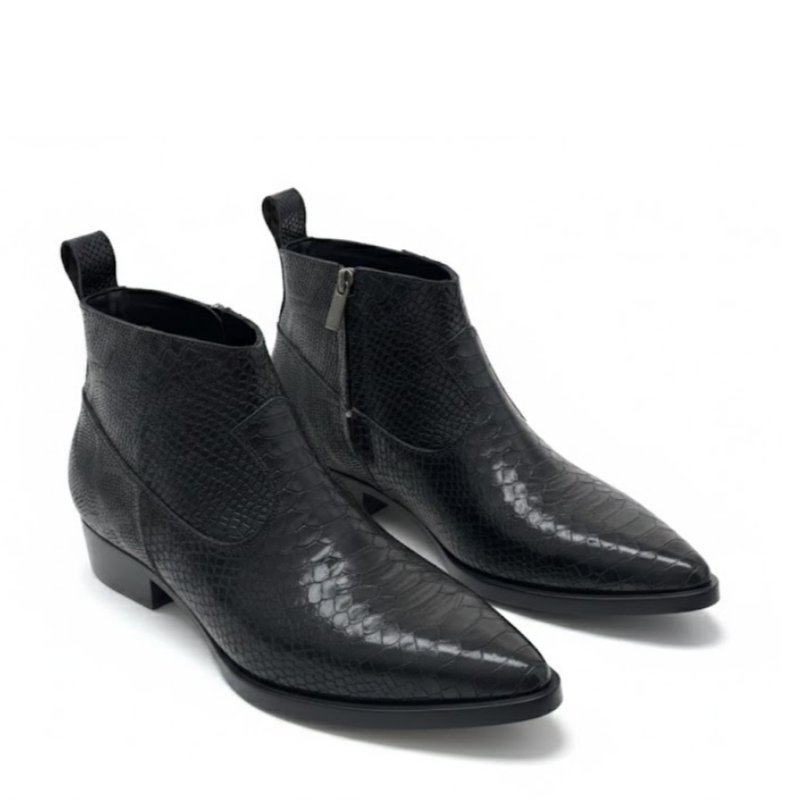 Obsidian Serpente Italian Zipper Boots