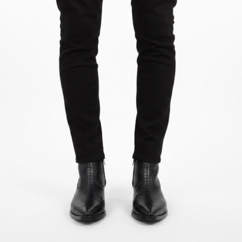 Obsidian Serpente Italian Zipper Boots