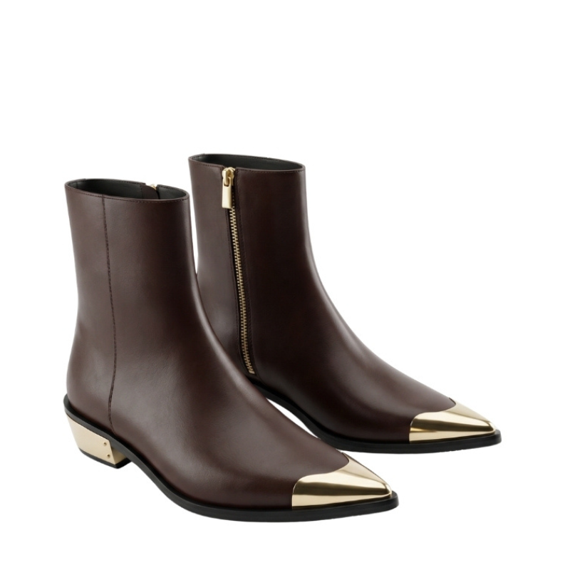 Monarch Gold Metal Toe Zipper Boots
