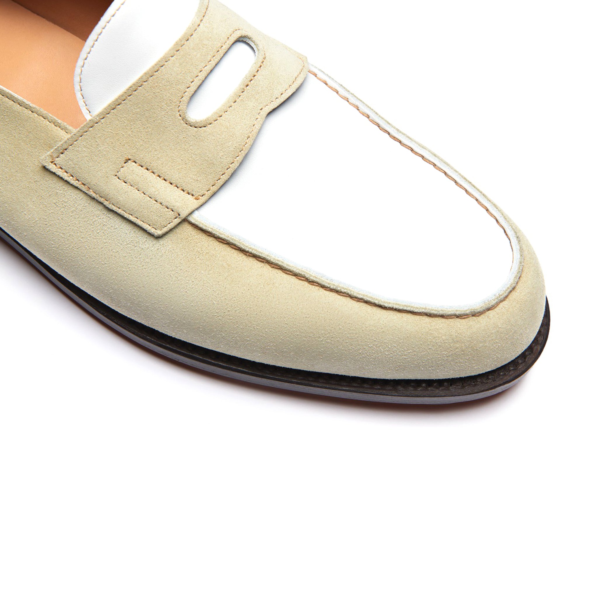 Olive White Premium Penny Loafers