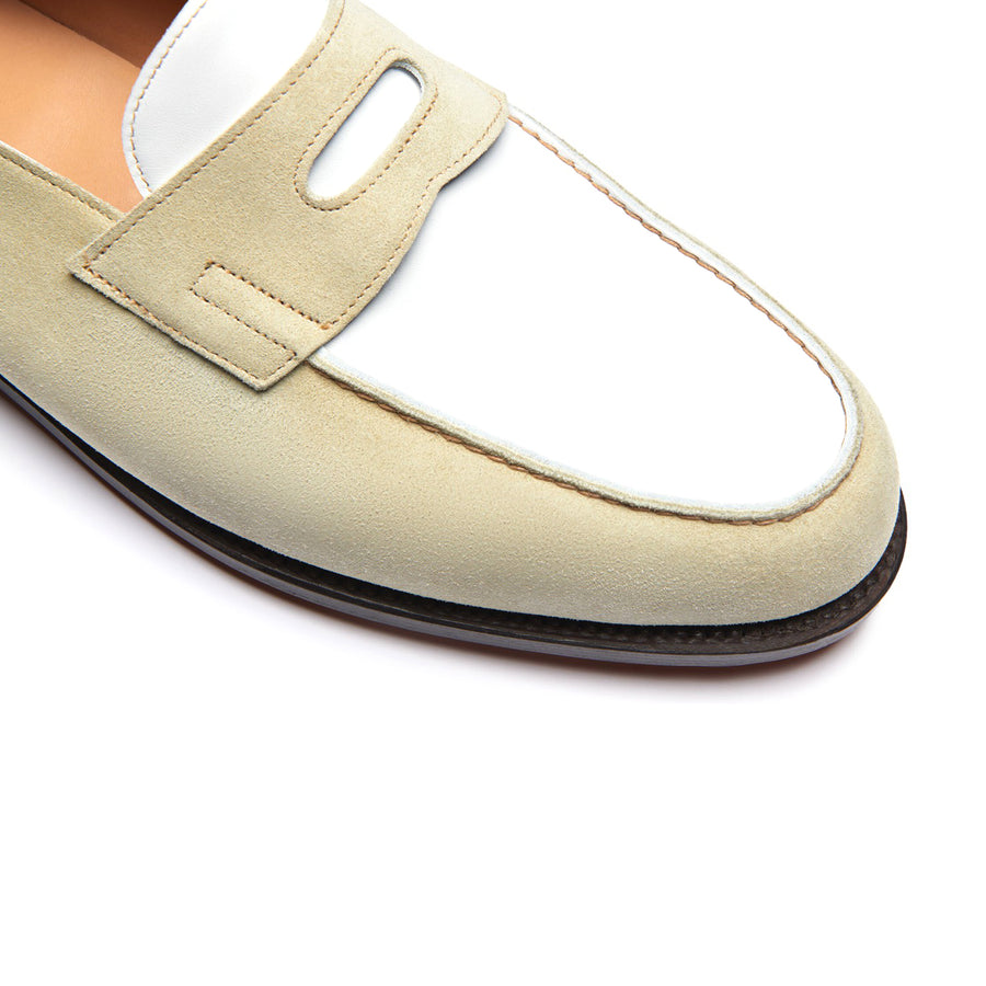 Olive White Premium Penny Loafers