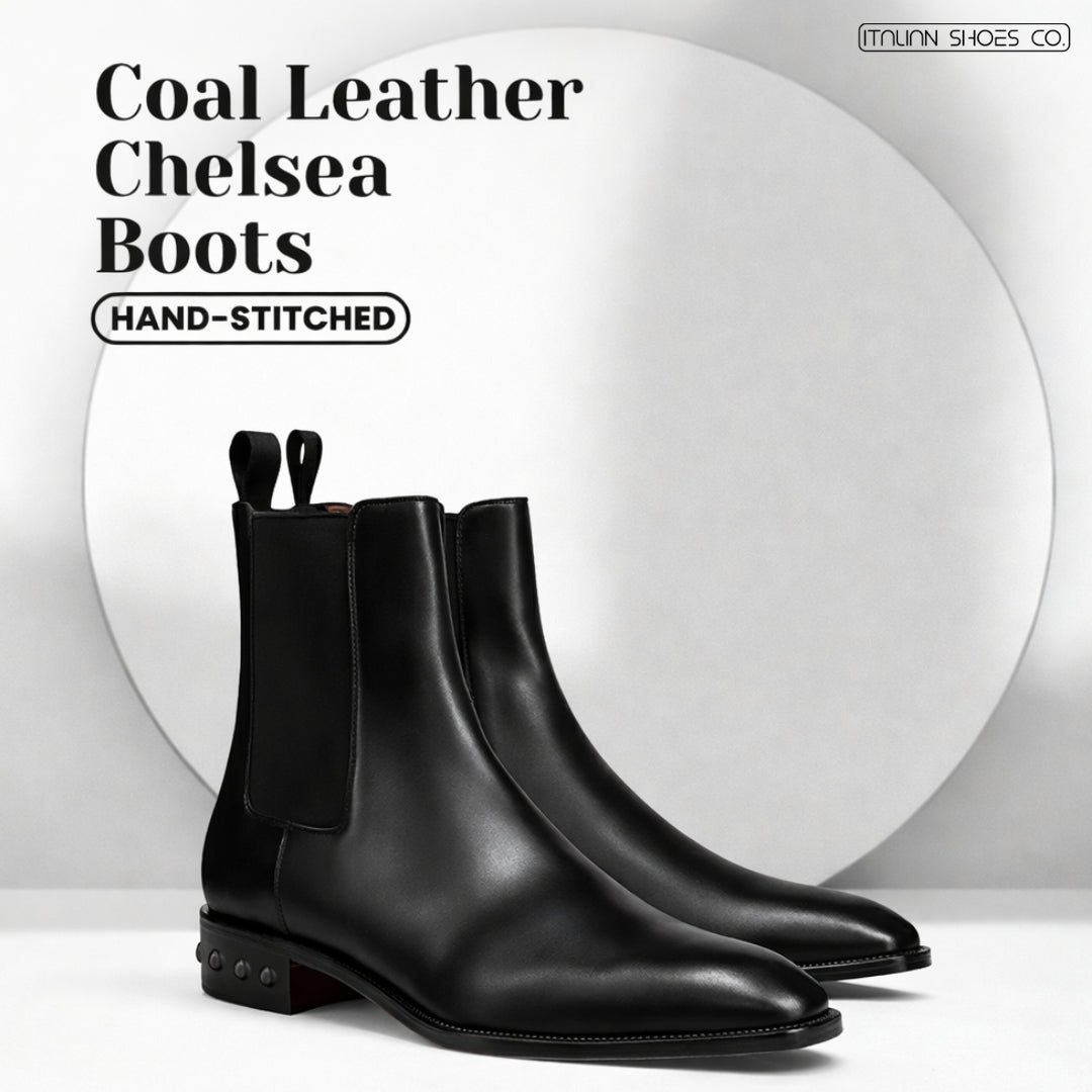 Coal Leather Black Chelsea Boots