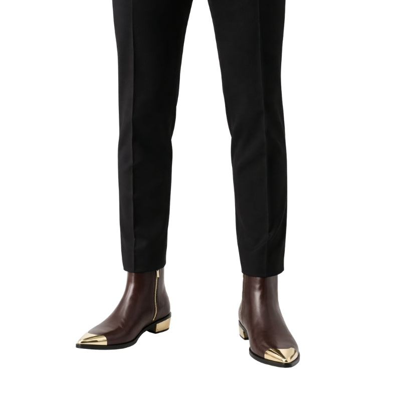 Monarch Gold Metal Toe Zipper Boots