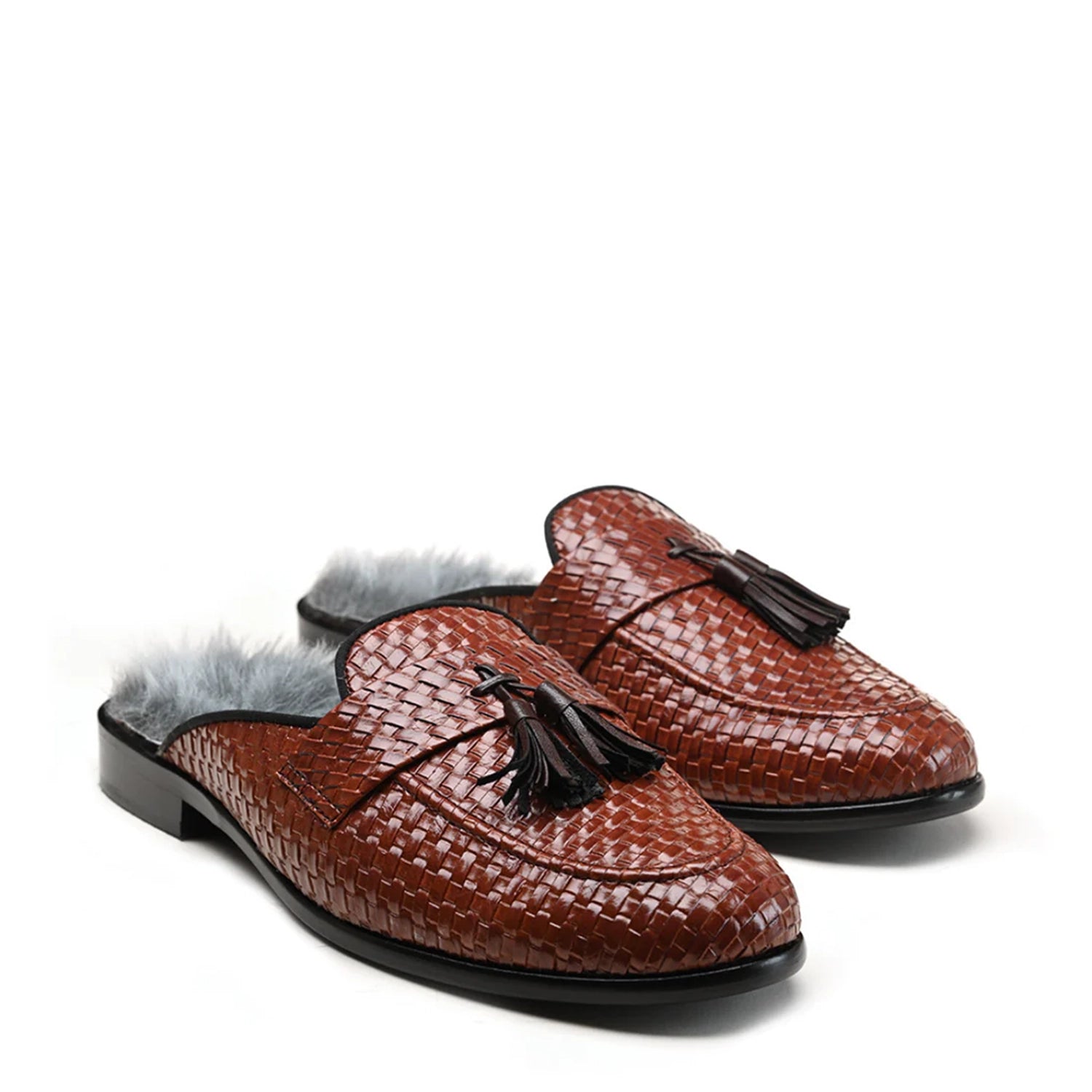 Tan Fur Insoles Mules