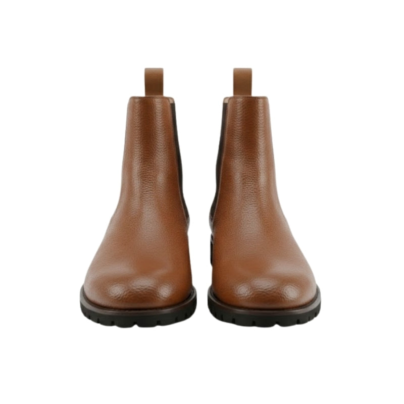 Italian Ridge Pebble Leather Chelsea Boots