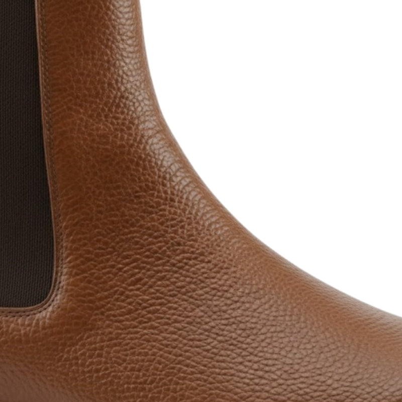 Italian Ridge Pebble Leather Chelsea Boots
