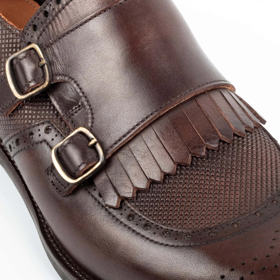 Leather Double Monk Strap Men s Shoes