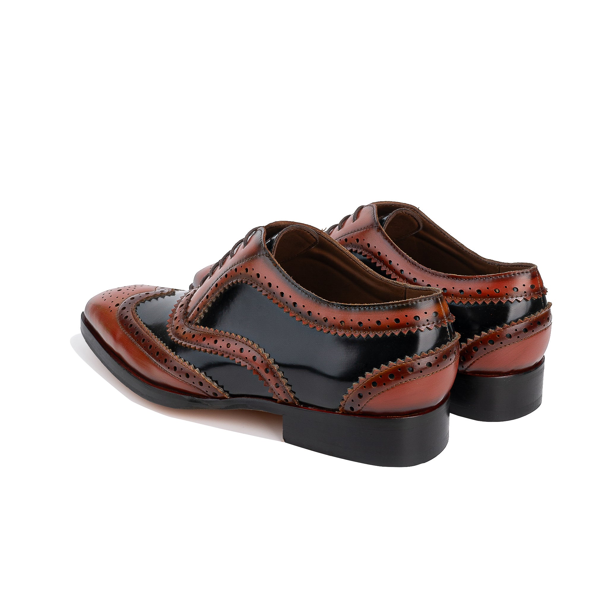 Mahogany Brogue Lace Up Leather Men's Shoes