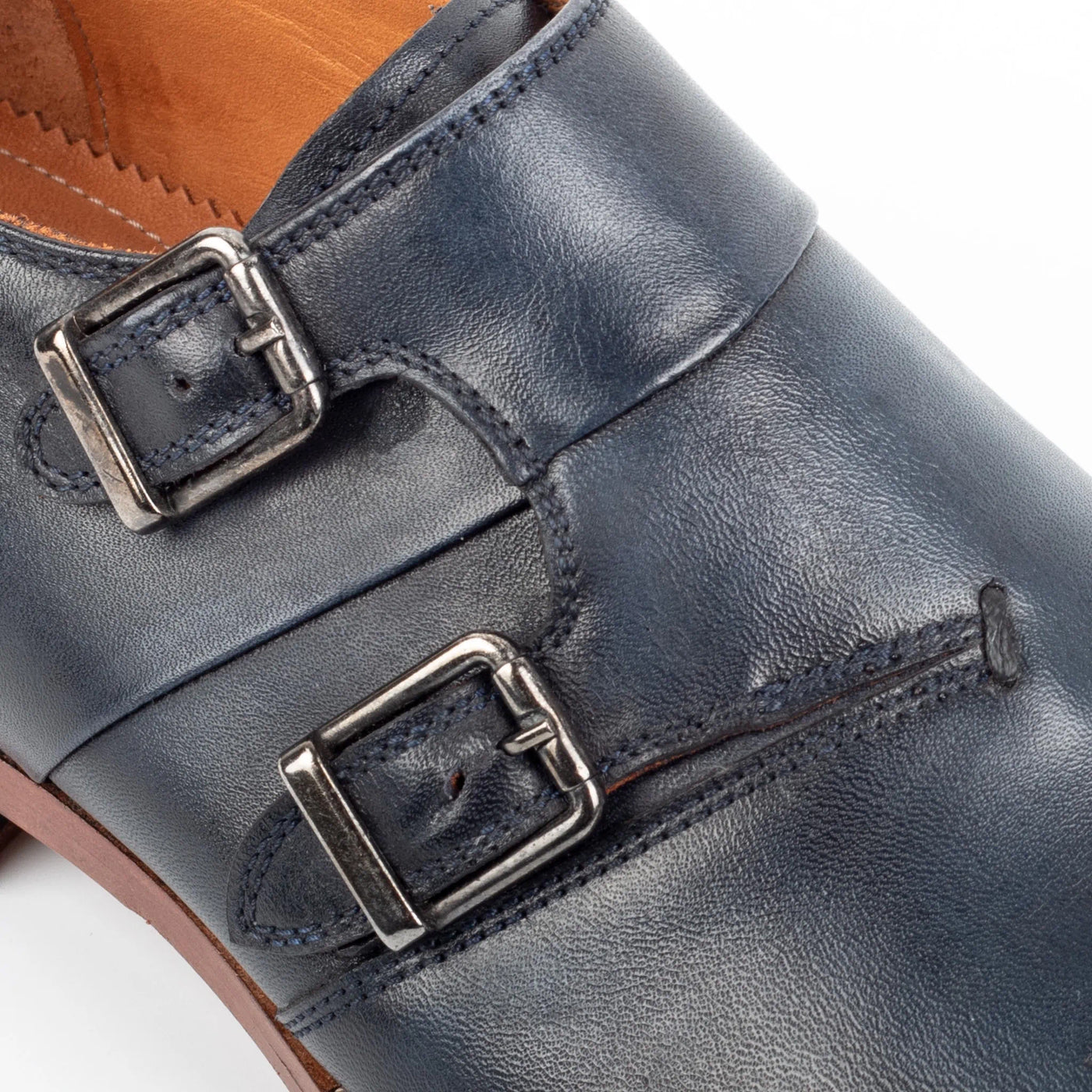 Midnight Genuine Leather Double Monk Strap Men s Shoes