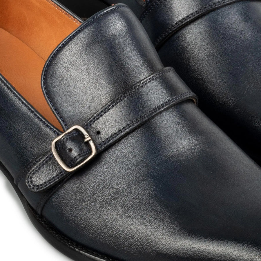 Midnight Single Monk Strap Men s Leather Shoes