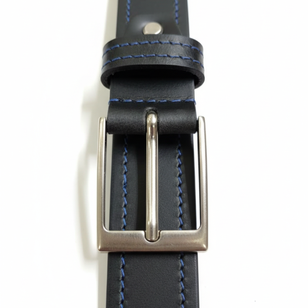Noir wave Artisan Grain Leather Belt