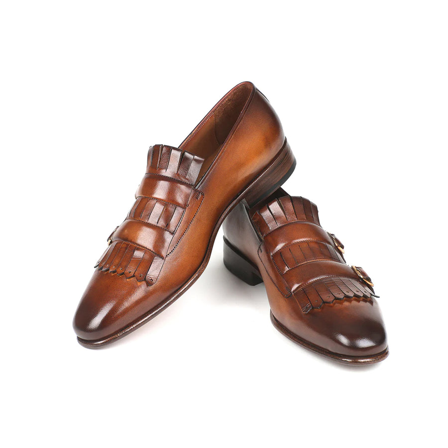 Chestnut Double Monk Strap Men s Shoes