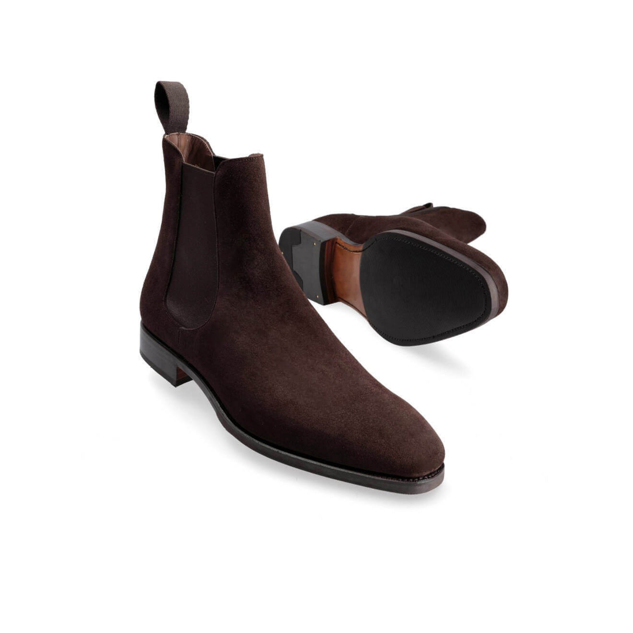 Coffee Suede High Ankle Boots