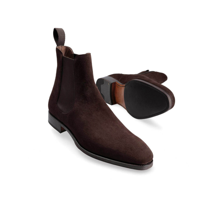 Coffee Suede High Ankle Boots