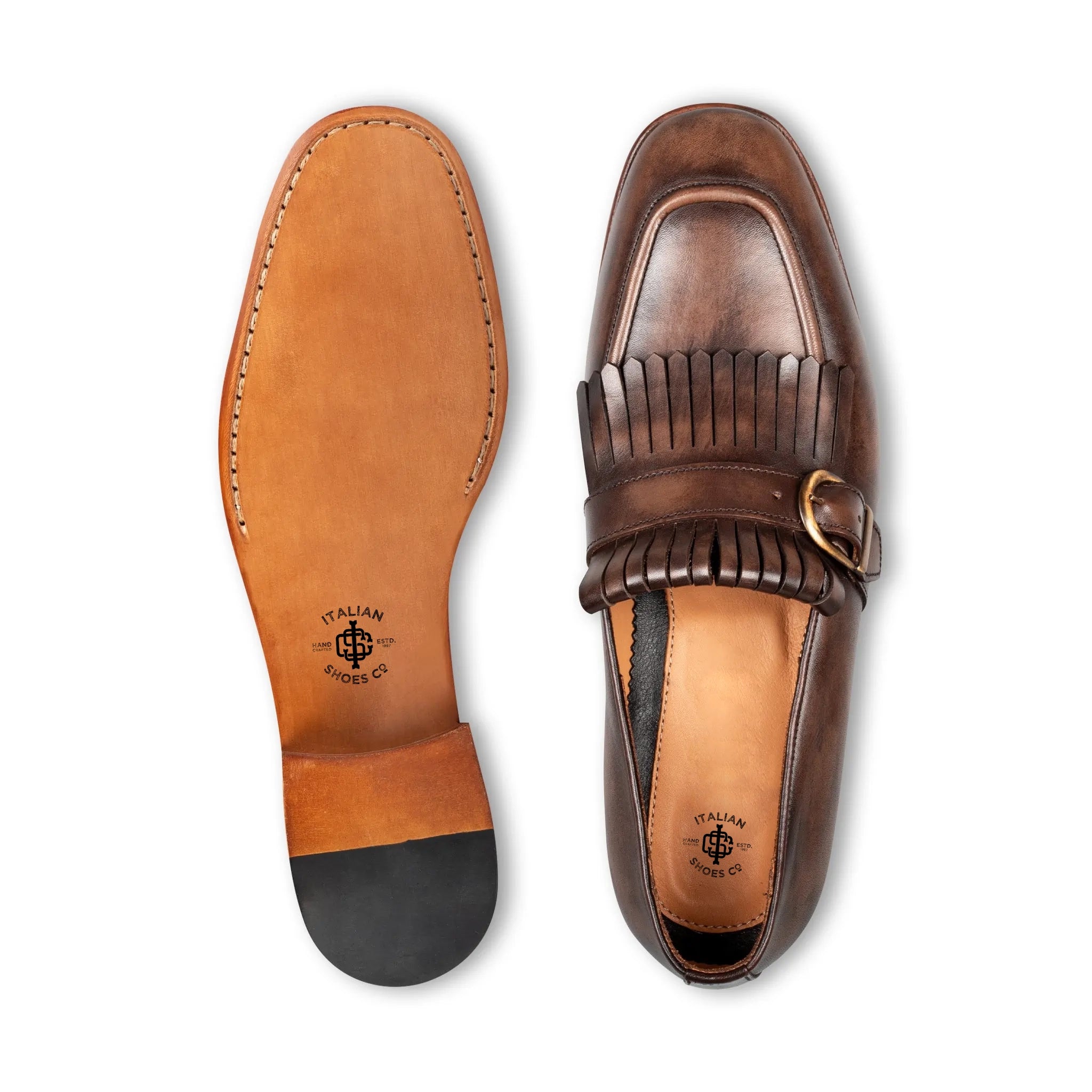 Dark Handcrafted Single Monkstrap Men's Shoes