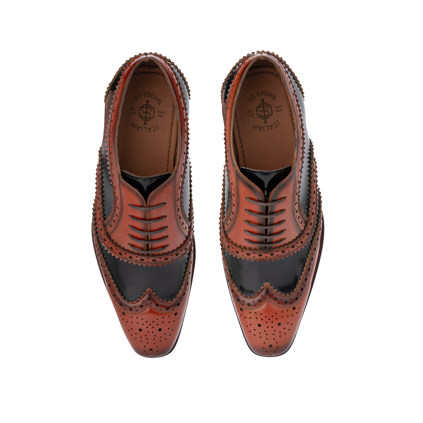 Mahogany Brogue Lace Up Leather Men s Shoes