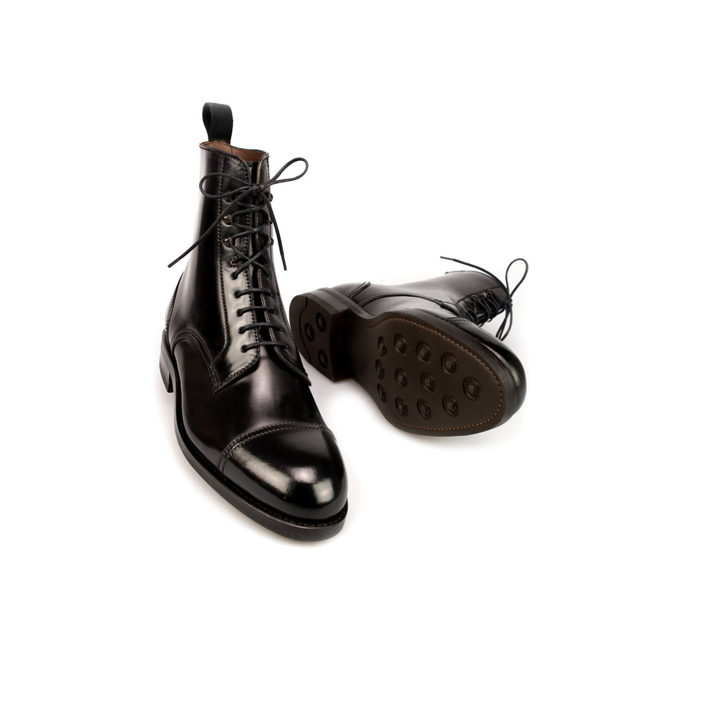 Midnight Shine Lace up High Ankle Boots
