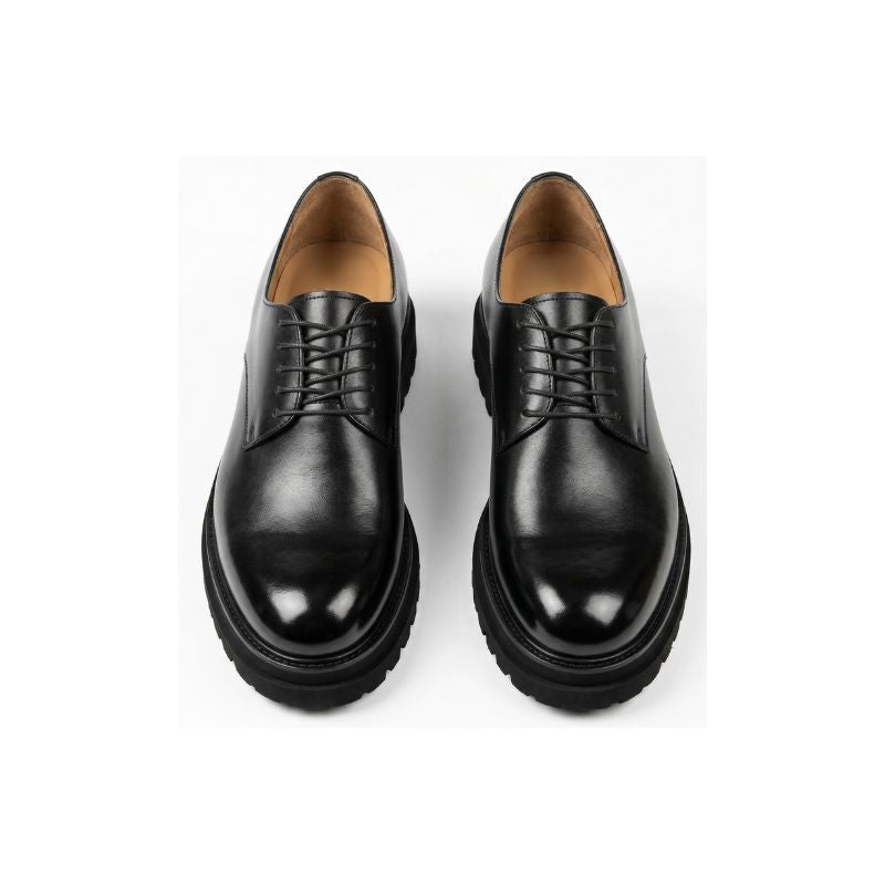 Classic Noir Leather Derby Shoes – Premium Lace-Up Formal & Smart Casual Shoes for Men