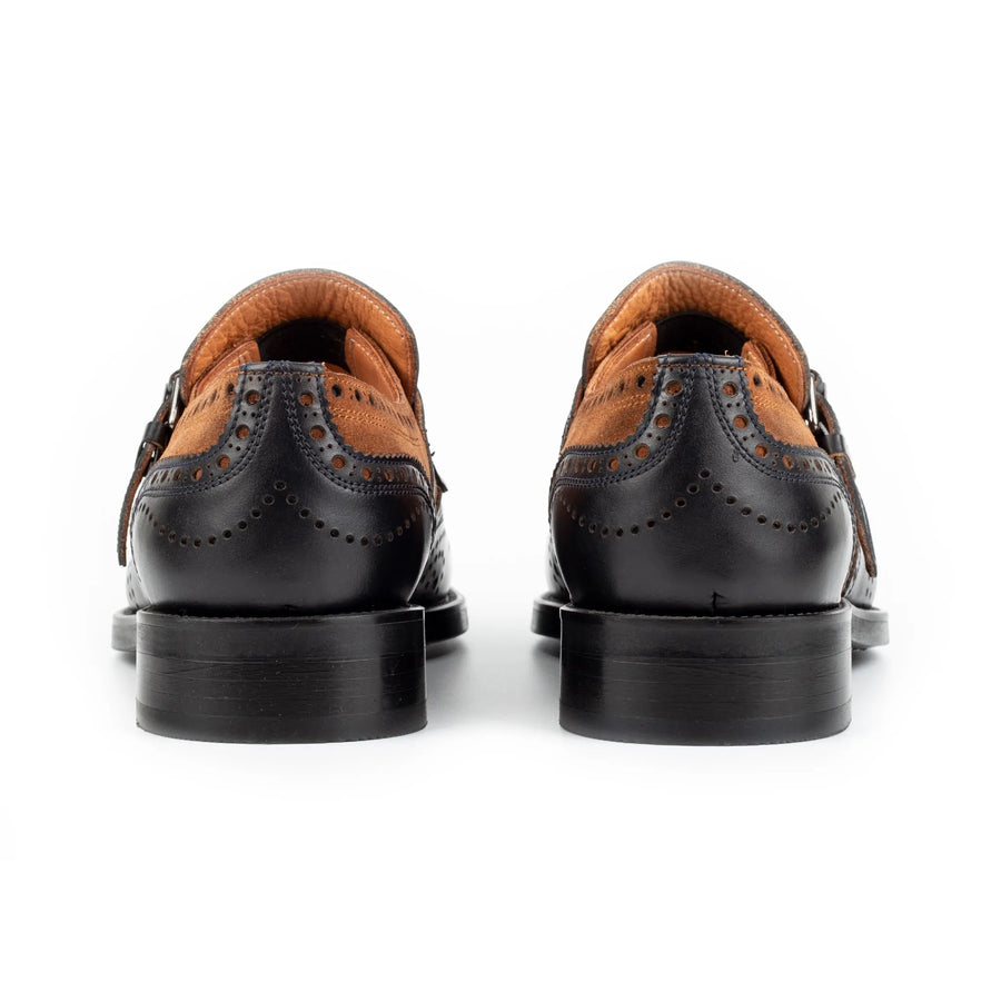 Dark Raw Sienna Single Monk Strap Shoes