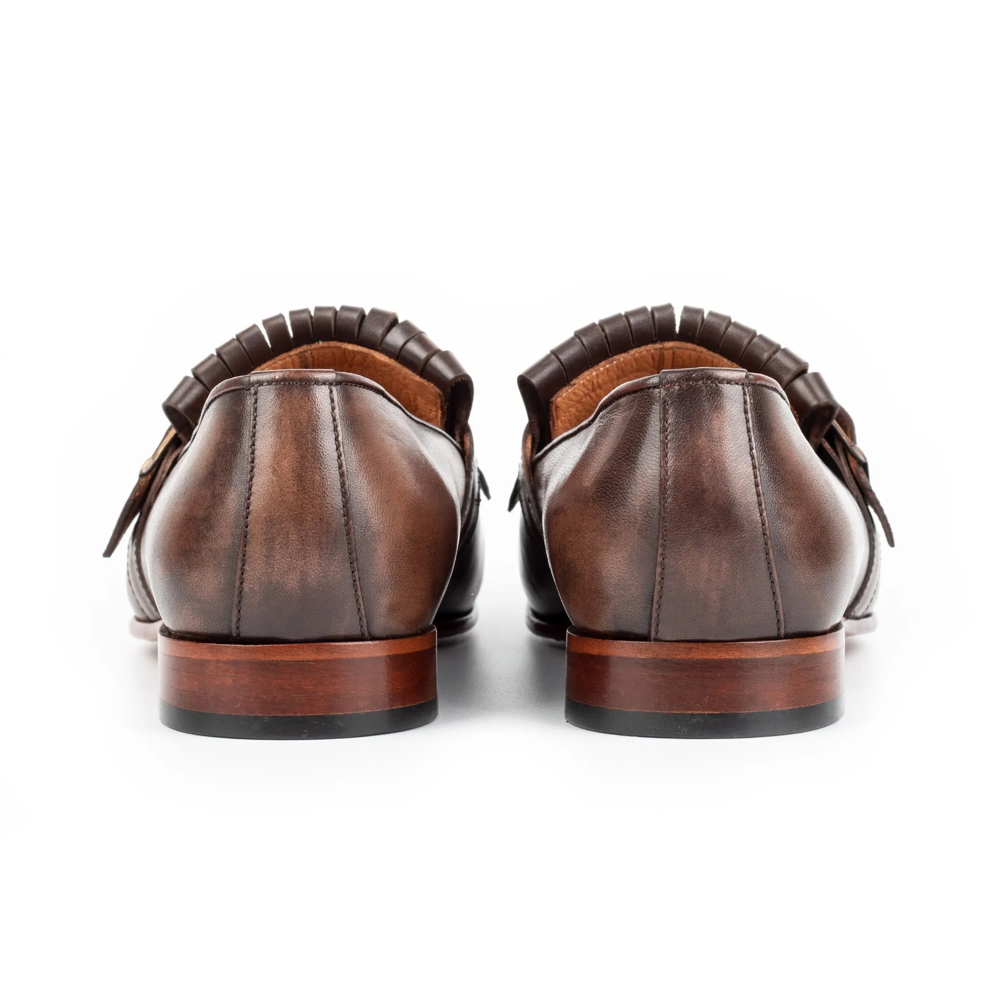 Dark Tan Handcrafted Single Monkstrap Men's Shoes