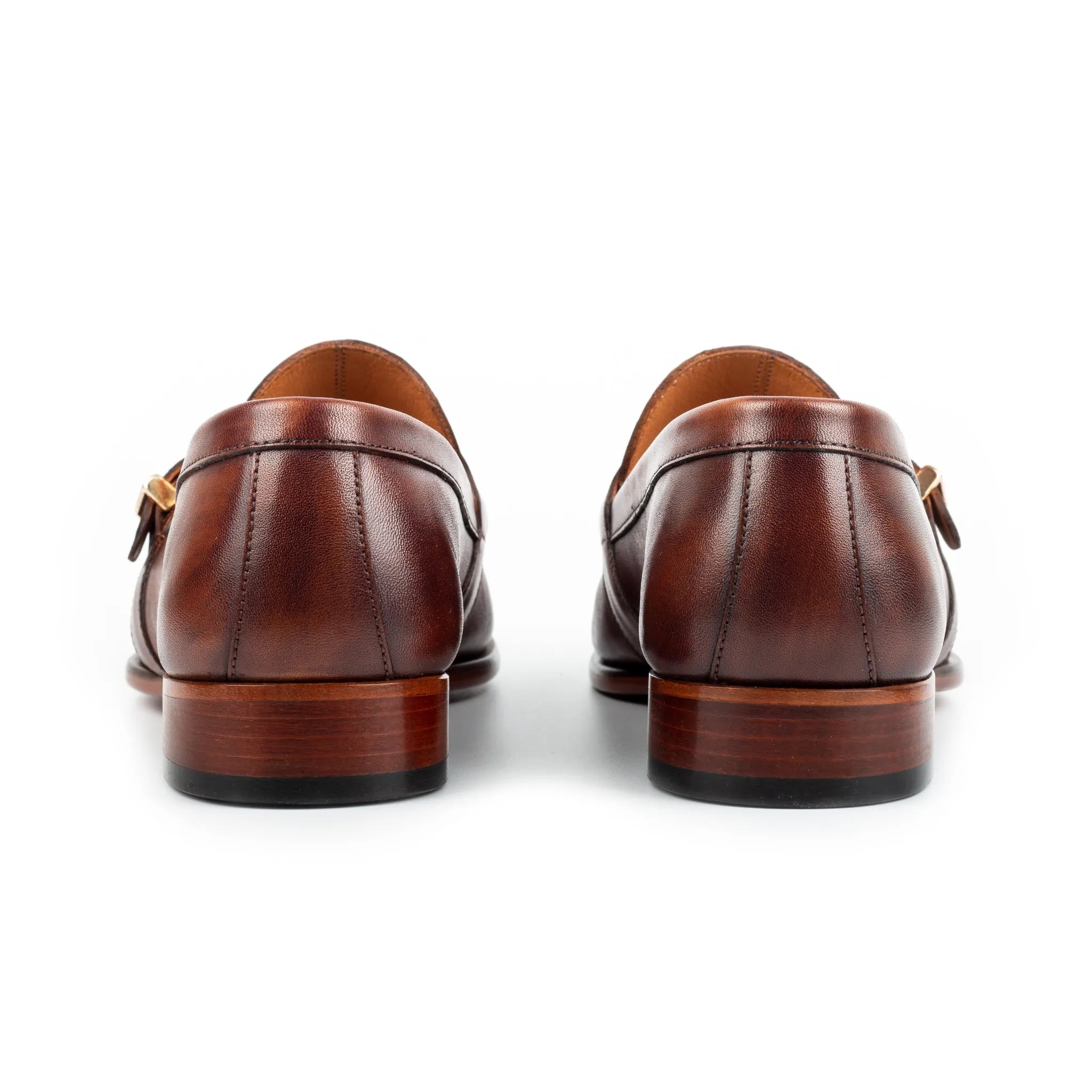 Enzo Copper Single Monk Strap Shoes