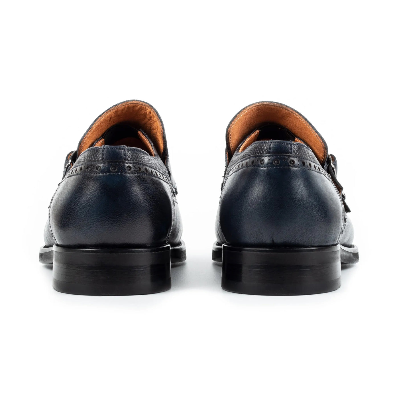 Navy Double Monk Strap Men s Shoes