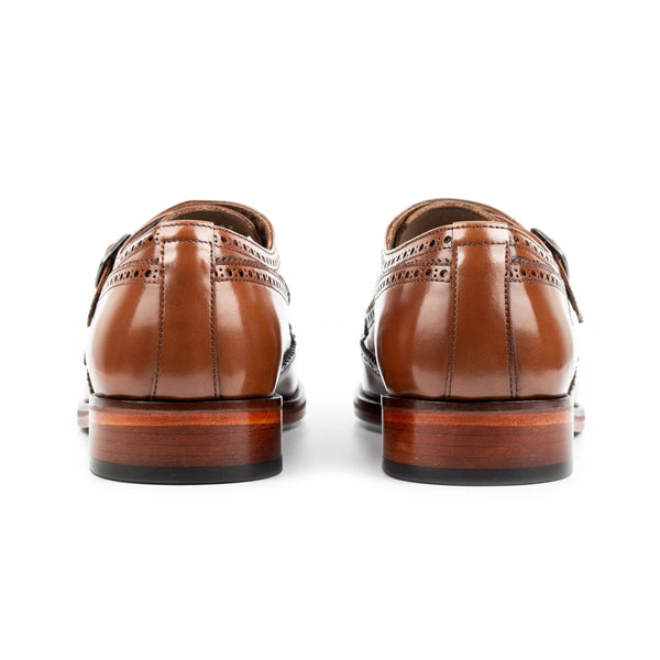 Tan Double Monk Strap Mens Shoes