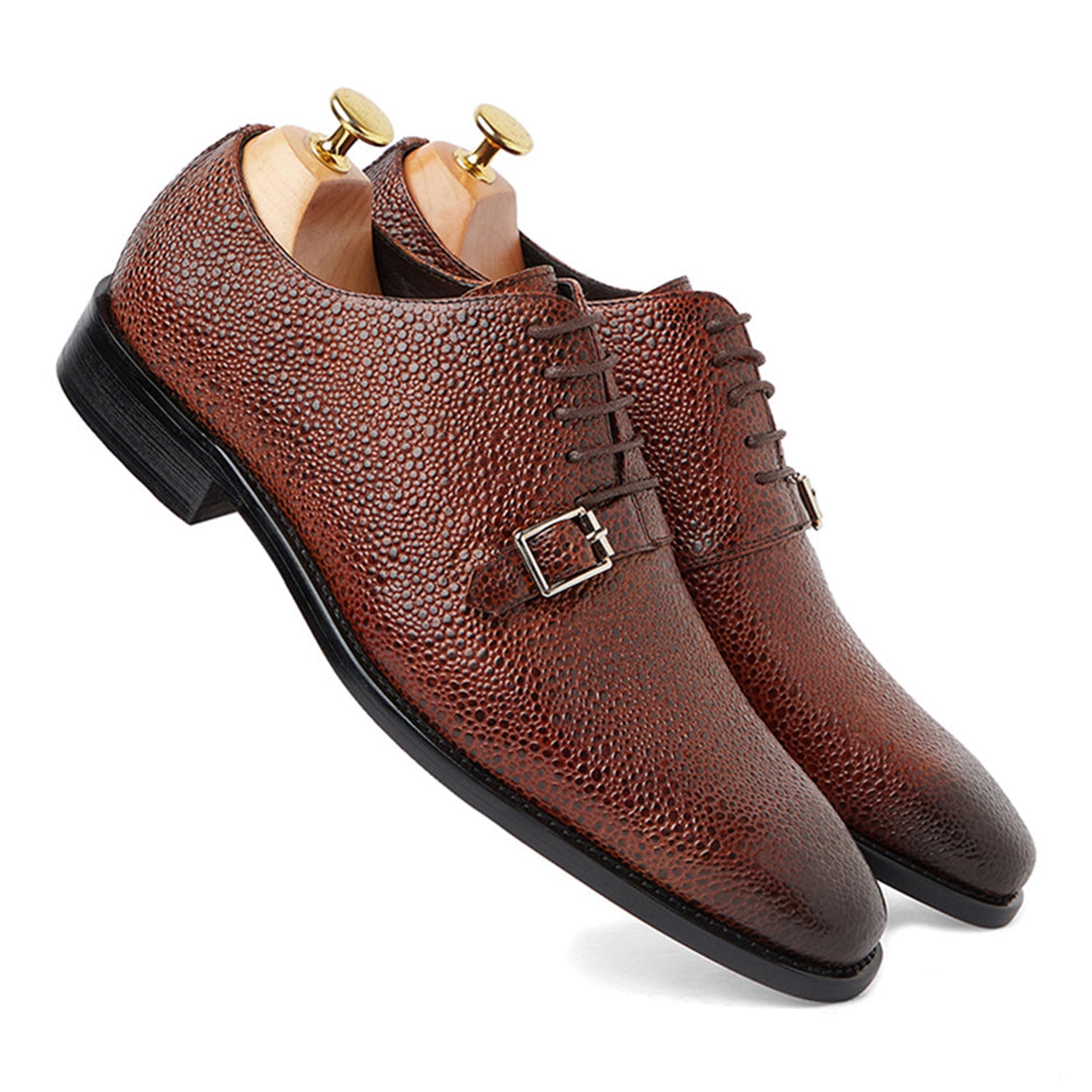 Stingray Leather Oxford Brown Shoes