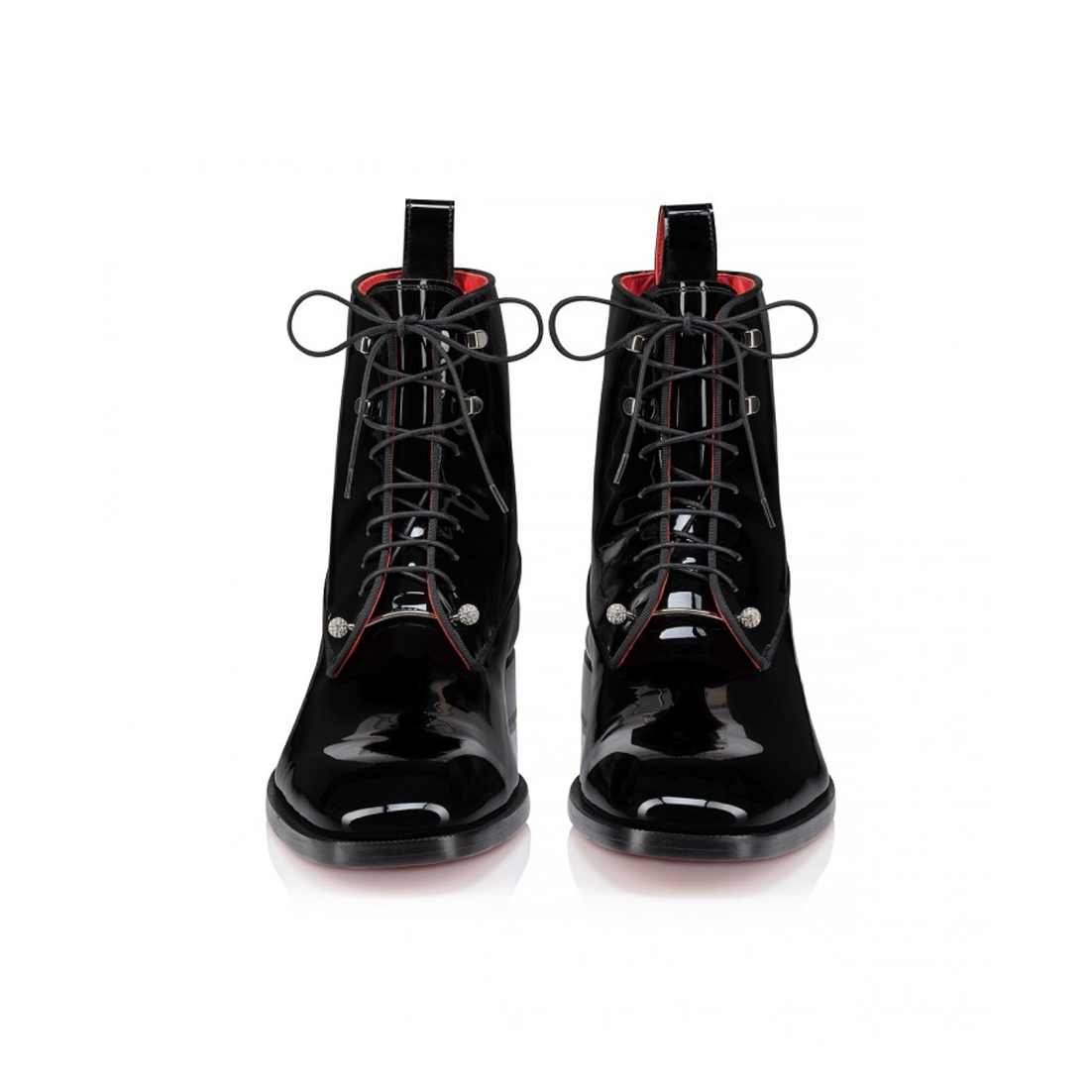 Patent Leather Lace-Up Ankle Boots For Men