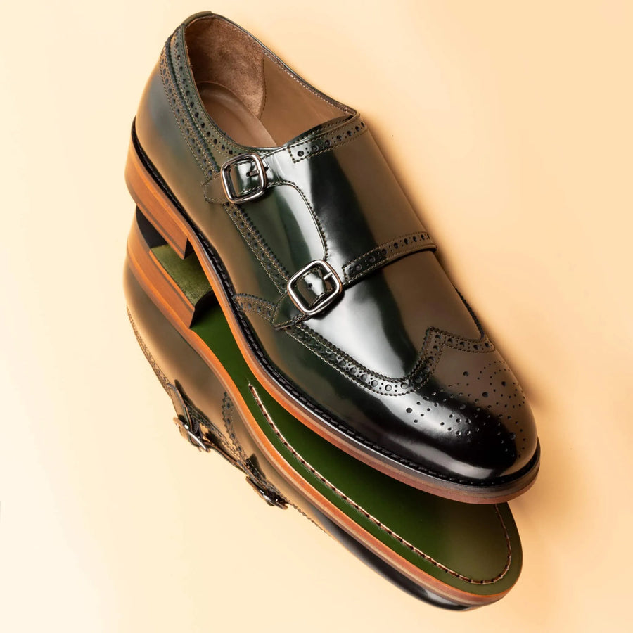 Coal Handcrafted Double Monk Strap Men s Shoes