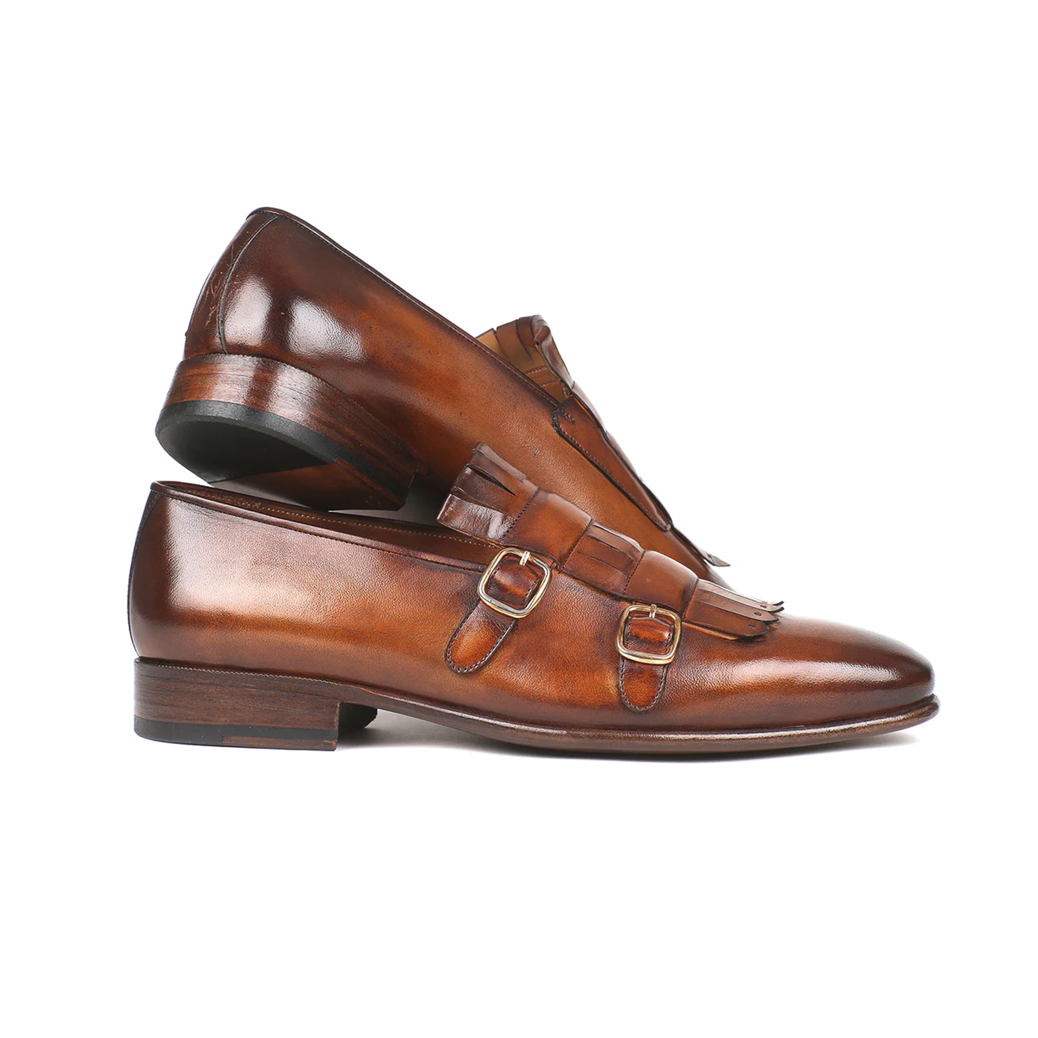 Chestnut Double Monk Strap Men's Shoes