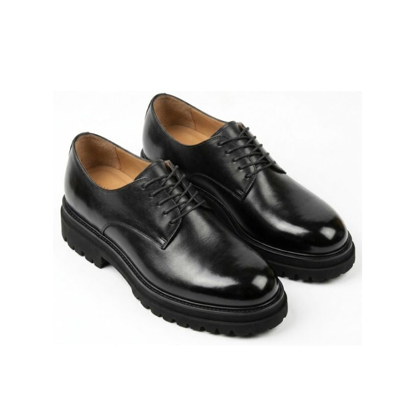 Classic Noir Leather Derby Shoes – Premium Lace-Up Formal & Smart Casual Shoes for Men