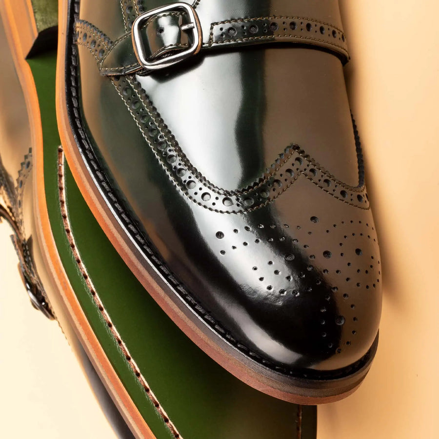 Coal Handcrafted Double Monk Strap Men s Shoes