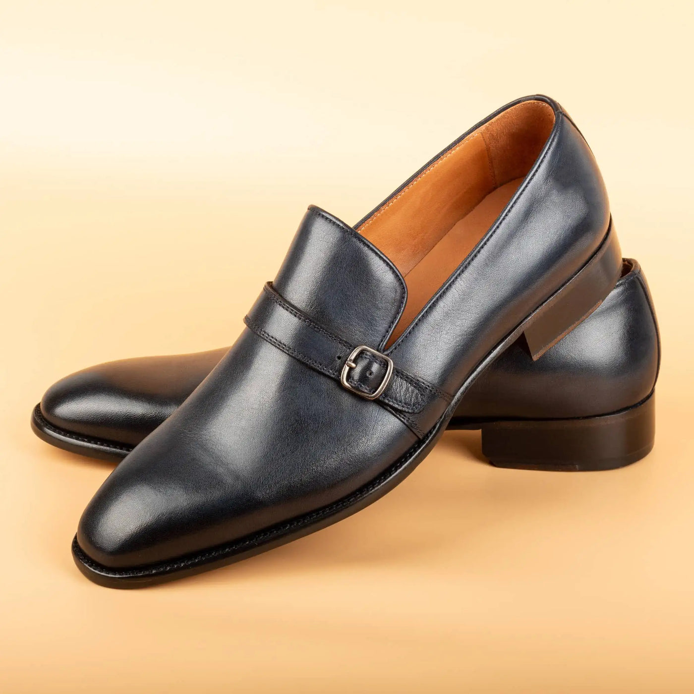 Midnight Single Monk Strap Men s Leather Shoes