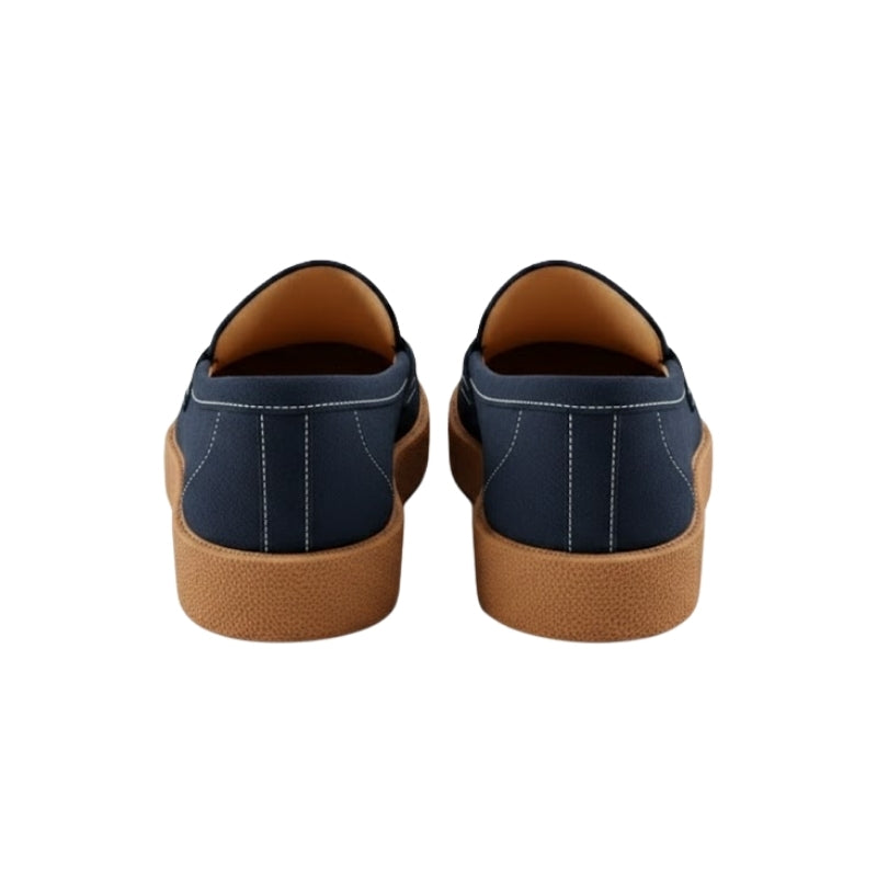 Rustic Crepe Sole Penny Loafers