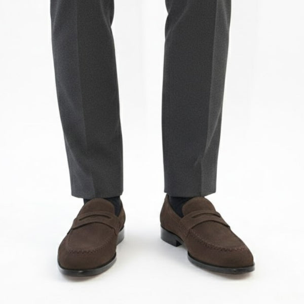 Timeless Gentleman Suede Penny Loafers