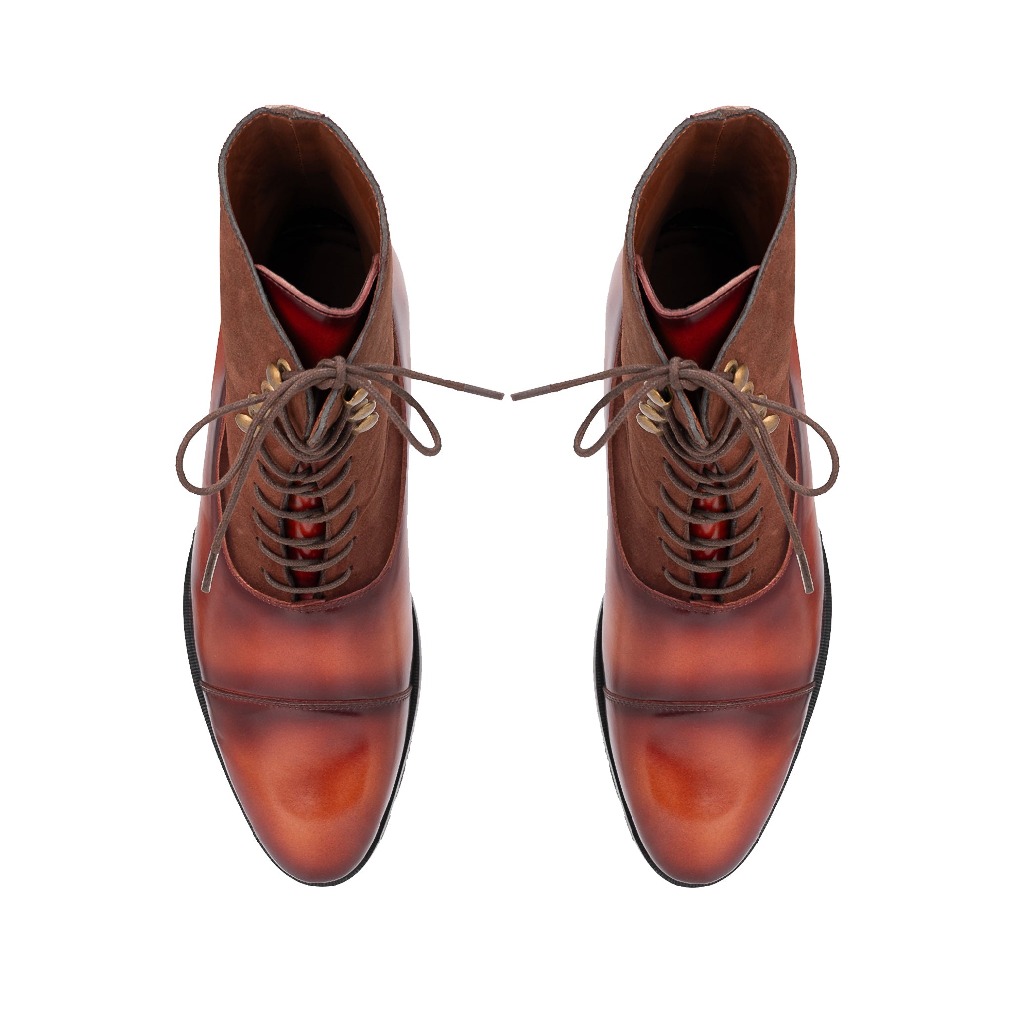 Captoe Suede High Ankle Boots