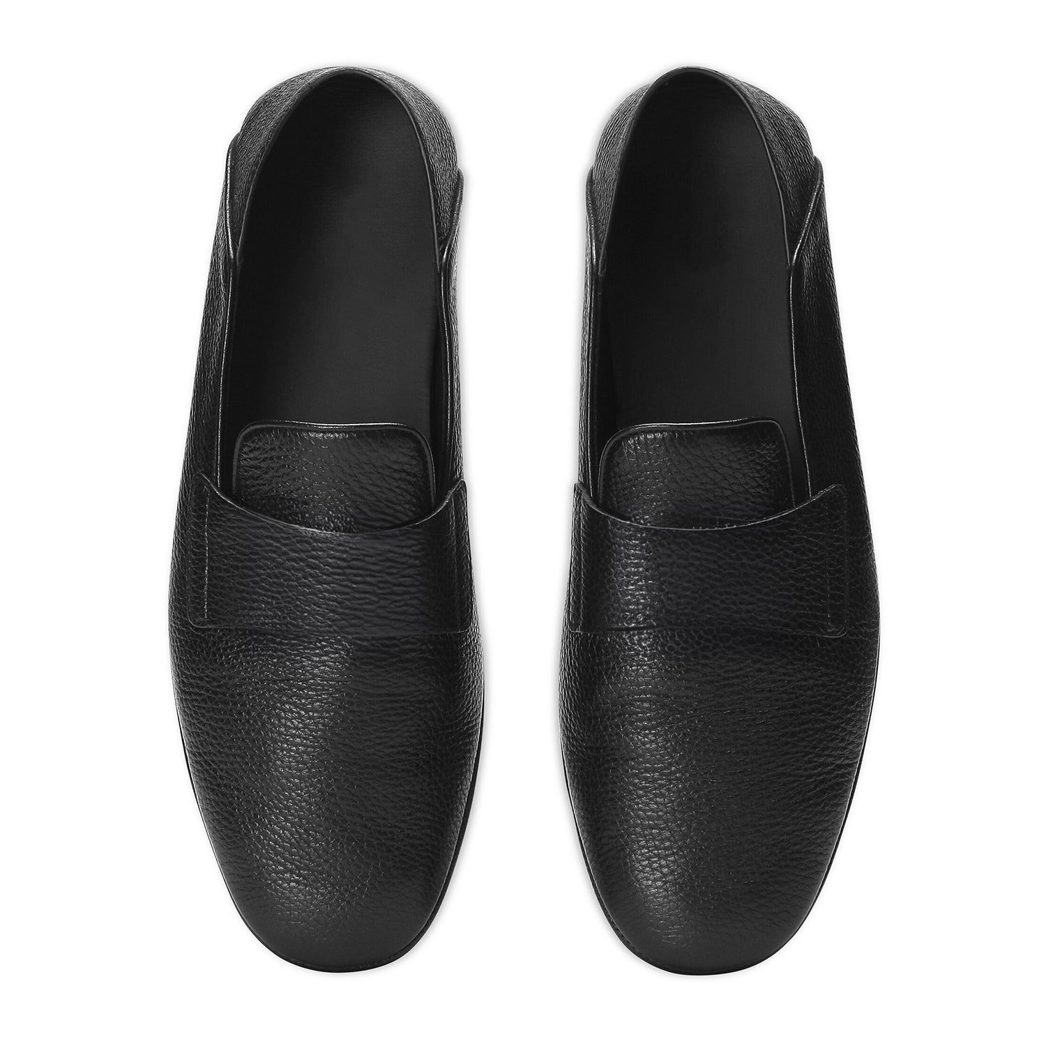 Black Full Grain Leather Loafers