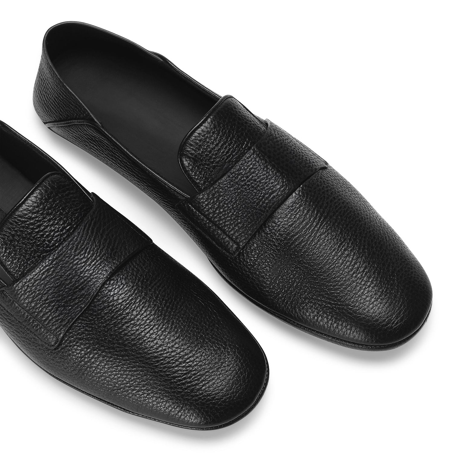 Black Full Grain Leather Loafers